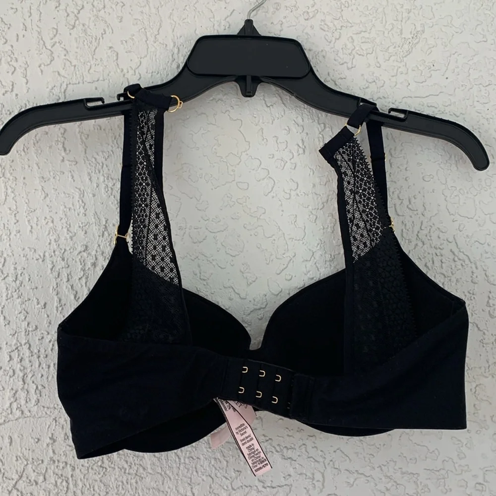 Victoria’s Secret incredible black padded bra worn 2 ways size 32DD - Picture 3 of 7